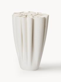 Vase Dedali aus Steinzeug, H 25 cm, Steinzeug, Off White, Ø 17 x H 25 cm