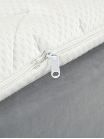 Premium fluwelen boxspring bed Lacey, Matras: 7-zones-pocketveringkern , Poten: massief gelakt beukenhout, Donkergrijs, 140 x 200 cm