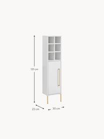 Bad-Hochschrank Palladia, B 30 cm, Weiß, Goldfarben, B 30 x H 131 cm