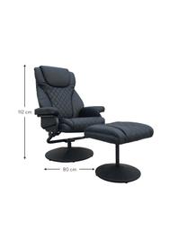 Sillón reclinable con reposapiés Relax, Tapizado: piel sintética, Negro, An 80 x Al 112 cm