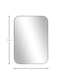 Lustro ścienne z metalową ramą Lily, Odcienie złotego, S 50 x W 70 cm