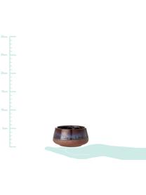 Handgefertigtes Teelichthalter-Set Nina, 2-tlg., Steingut, Burgund, Beige, Terrakotta, Sondergrößen