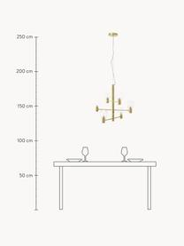 Lampada a sospensione grande con sfere in vetro Unique, Baldacchino: metallo ottonato, Paralume: vetro, Struttura: metallo ottonato, Dorato, Ø 60 x Alt. 54 cm