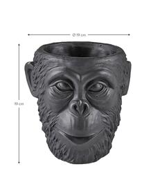 Cache-pot Monkey, Béton, Noir, Ø 19 cm x haut. 19 cm