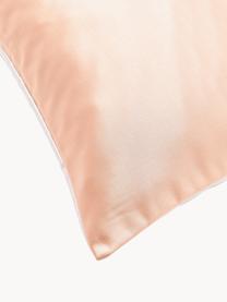 Housse de coussin 45x45 aspect soie Chiarina, 100 % polyester, Blanc, corail, larg. 45 x long. 45 cm