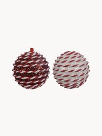 Boules de Noël Pop, 12 élém., Mousse, Rouge, blanc, Ø 8 cm