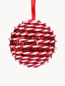 Kerstballen Pop, set van 12, Schuimstof, Rood, wit, Ø 8 cm