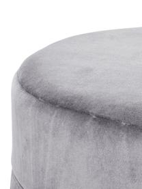 Pouf con frange grigio chiaro Adriana, Rivestimento: velluto, Frange: viscosa, Grigio chiaro, Ø 40 x Alt. 40 cm