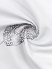 Dubbelzijdige katoensatijnen dekbedovertrek Carly, Weeftechniek: satijn Draaddichtheid 200, Grijs, wit, 200 x 220 cm + 2 kussen 60 x 70 cm