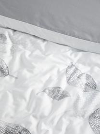 Dubbelzijdige katoensatijnen dekbedovertrek Carly, Weeftechniek: satijn Draaddichtheid 200, Grijs, wit, 200 x 220 cm + 2 kussen 60 x 70 cm