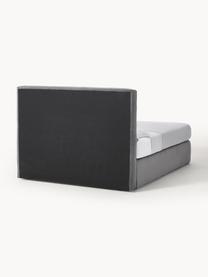 Cama continental Oberon, Patas: plástico Este producto es, Tejido gris antracita, An 180 x L 200  cm, dureza H2