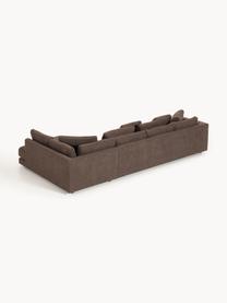 Sofa Bouclé XL Tribeca, Tapicerka: Bouclé (93% poliester, 6%, Stelaż: drewno bukowe, drewno sos, Nogi: drewno sosnowe Ten produk, Ciemnobrązowy Bouclé, S 326 x G 192 cm, prawostronna