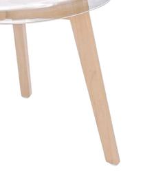 Sedia trasparente Easy 2 pz, Seduta: materiale sintetico, Gambe: legno di faggio, Trasparente, legno di faggio, Larg. 51 x Prof. 47 cm