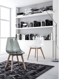 Transparante stoelen Easy, 2 stuks, Zitvlak: kunststof, Poten: beukenhout, Transparant, beukenhout, B 52 x D 47 cm