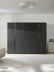 Modularer Drehtürenschrank Leon, 250 cm Breite, mehrere Varianten, Korpus: Spanplatte, melaminbeschi, Schwarz, Basic Interior, B 250 x H 200 cm