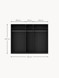 Modularer Drehtürenschrank Leon, 250 cm Breite, mehrere Varianten, Korpus: Spanplatte, melaminbeschi, Schwarz, Basic Interior, B 250 x H 200 cm