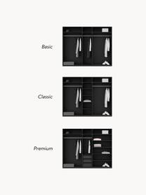 Modularer Drehtürenschrank Leon, 250 cm Breite, mehrere Varianten, Korpus: Spanplatte, melaminbeschi, Schwarz, Basic Interior, B 250 x H 200 cm