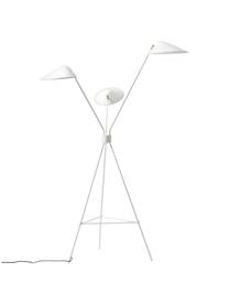 Neron driepoot vloerlamp in wit, Lampenkap: gepoedercoat metaal, Decoratie: vermessingd metaal, Wit, B 103 x H 170 cm