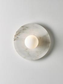Lampada da parete e soffitto in marmo Cehlani, Paralume: vetro opale, Bianco marmorizzato, Ø 28 x Alt. 16 cm