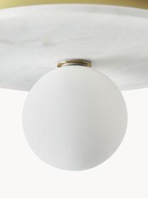 Lampada da parete e soffitto in marmo Cehlani, Paralume: vetro opale, Bianco marmorizzato, Ø 28 x Alt. 16 cm