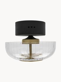 LED wandlamp Vitrum, Lampenkap: acrylglas, Transparant, goudkleurig, zwart, Ø 20 x H 16 cm