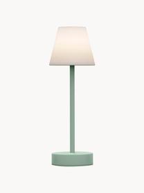 Lámpara de mesa LED para exterior regulable y táctil Lola, portátil, Pantalla: polipropileno, Blanco, verde menta, Ø 11 x Al 32 cm