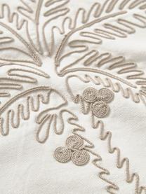 Copricuscino ricamato con dettagli a conchiglia Tamir, Bianco crema, beige, Larg. 45 x Lung. 45 cm
