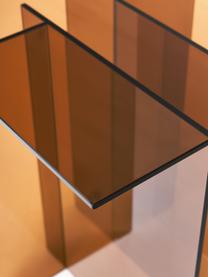 Glazen bijzettafel Anouk, Glas, Bruin, transparant, B 42 x H 50 cm