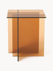 Tavolino in vetro Anouk, Vetro, Marrone trasparente, Larg. 42 x Alt. 50 cm