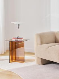 Table d'appoint en verre Anouk, Verre, Brun, transparent, larg. 42 x haut. 50 cm