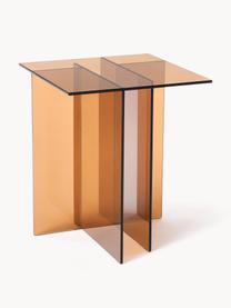 Skleněný odkládací stolek Anouk, Sklo, Hnědá, transparentní, Š 42 cm, V 50 cm