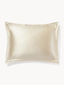 Taie d'oreiller en soie de mûrier avec ourlet Marianna, Blanc cassé, larg. 50 x long. 70 cm