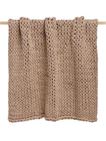 Handgemaakte dikke deken Adyna in beige, 100% polyacryl, Beige, B 130 x L 170 cm