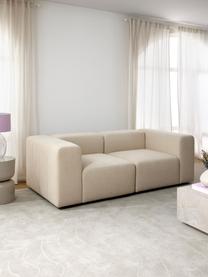 Sofá modular bouclé Lena (3 plazas), Tapizado: Bouclé (93% poliéster, 6%, Estructura: madera de pino, contracha, Patas: plástico, Bouclé beige claro, An 209 x F 106 cm