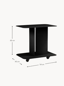 Bar cart HO van metaal, Gepoedercoat staal, Zwart, B 54 x H 60 cm