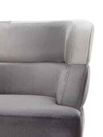 Fluwelen fauteuil Sandwich in retro-design, Bekleding: polyester fluweel, Poten: gecoat metaal, Fluweel grijs, B 65 x D 64 cm