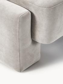 Poggiapiedi da divano Bobi, Rivestimento: 88% poliestere, 12% nylon, Struttura: legno di pino massiccio (, Tessuto grigio chiaro, Larg. 90 x Prof. 55 cm