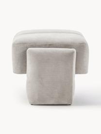 Pouf Bobi, Tissu gris clair, larg. 90 x long. 55 cm