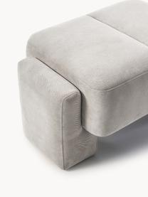 Sofa-Hocker Bobi, Bezug: 88 % Polyester, 12 % Nylo, Gestell: Massives Kiefernholz Dies, Webstoff Hellgrau, B 90 x T 55 cm