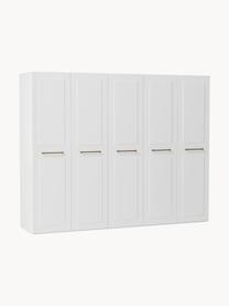 Modularer Drehtürenschrank Charlotte, 250 cm Breite, mehrere Varianten, Korpus: Spanplatte, melaminbeschi, Griffe: Messing Dieses Produkt wi, Weiß, Basic Interior, B 250 x H 200 cm