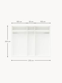 Modularer Drehtürenschrank Charlotte, 250 cm Breite, mehrere Varianten, Korpus: Spanplatte, melaminbeschi, Griffe: Messing Dieses Produkt wi, Weiss, Basic Interior, B 250 x H 200 cm