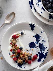 Súprava raňajkových tanierov z porcelánu Pacific Blue, 6 dielov, Porcelán, Biela, tmavomodrá, Ø 24 cm
