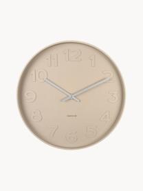Reloj de pared Mr. Brown, Metal recubierto, Beige claro, Ø 38 x F 6 cm