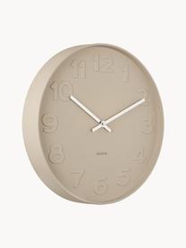 Reloj de pared Mr. Brown, Metal recubierto, Beige claro, Ø 38 x F 6 cm