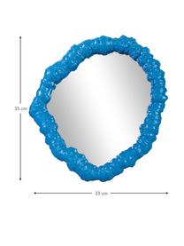 Lustro ścienne z ramą z tworzywa sztucznego Purfect, Niebieski, S 33 x W 35 cm