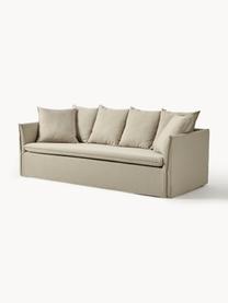 Sofa Mila (3-osobowa), Tapicerka: 100% poliester Dzięki tka, Stelaż: drewno sosnowe, płyta pil, Ciemnoszara tkanina, S 220 x G 85 cm