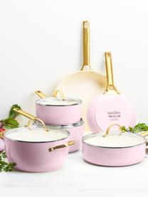 Batterie de cuisine avec revêtement antiadhésif Padova, 10 élém., Rose, blanc crème, doré, Lot de différentes tailles