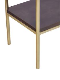 Konzolový stolík z masívneho dreva Lyle, Tmavé mangové drevo, odtiene zlatej, Š 105, V 89 cm