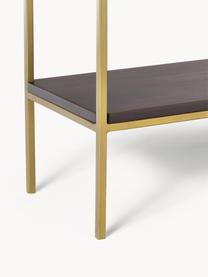 Consola de recibidor de madera de mango Lyle, Estructura: metal con pintura en polv, Madera de mango oscura, dorado, An 105 x Al 89 cm