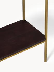 Consola de recibidor de madera de mango Lyle, Estructura: metal con pintura en polv, Madera de mango oscura, dorado, An 105 x Al 89 cm